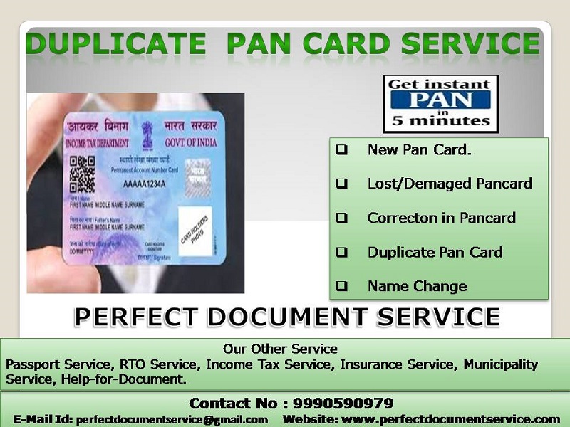 PAN Card Lost  | Create Duplicate Pan Card  |  Apply Online Task.ServicesBusiness OffersSouth DelhiAshram