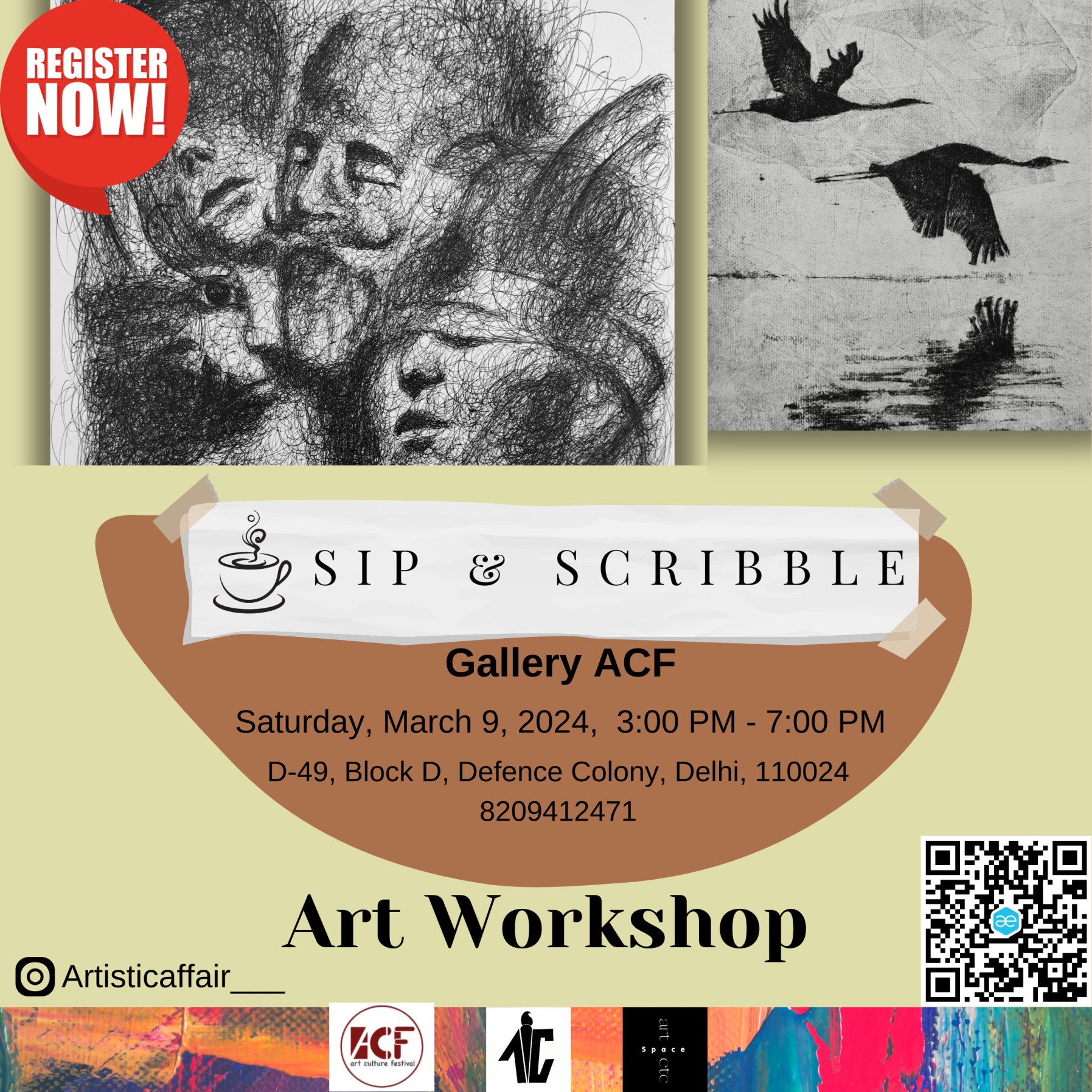 SIP & SCRIBBLE WORKSHOPEventsWorkshops - SeminarsSouth DelhiDefence Colony