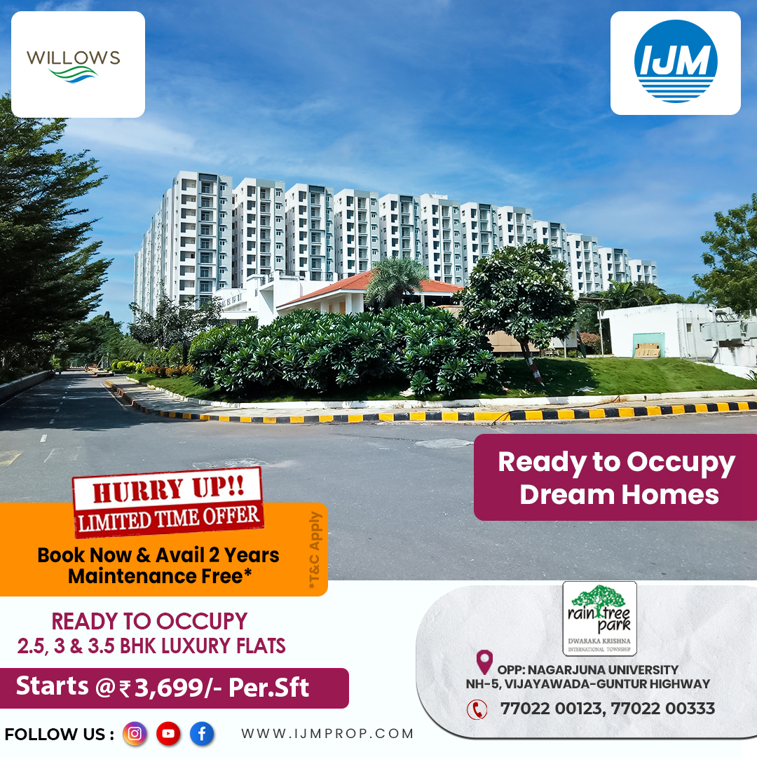 IJM Infrastructure limited,IJM Vijayawada,Guntur,Raintree Park mangalagiri.Real EstateApartments  For SaleAll Indiaother