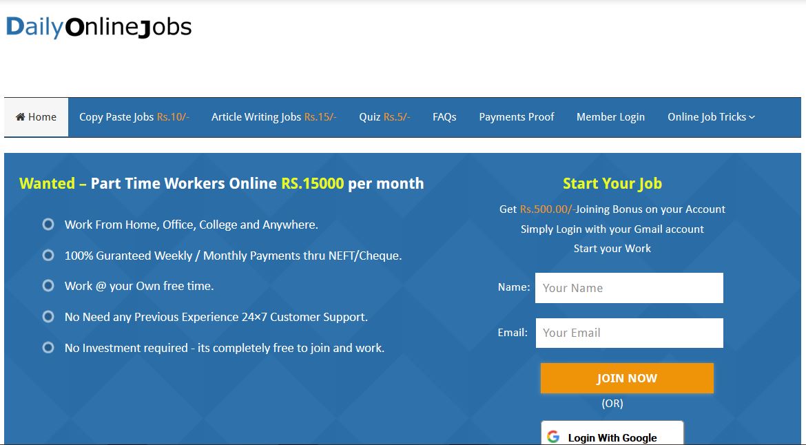 We are Hiring - Earn Rs.15000/- Per month - Simple Copy Paste JobsJobsPart Time TempsAll Indiaother