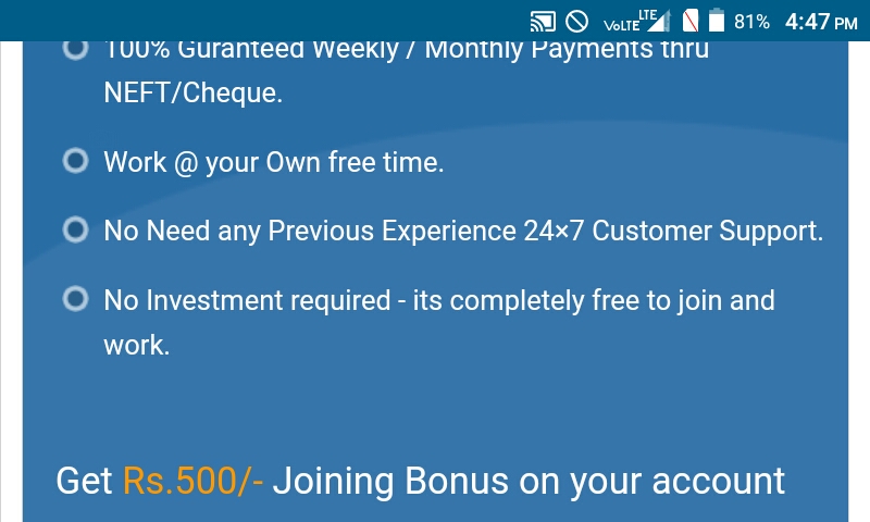 We are Hiring - Earn Rs.15000/- Per month - Simple Copy Paste Jobs