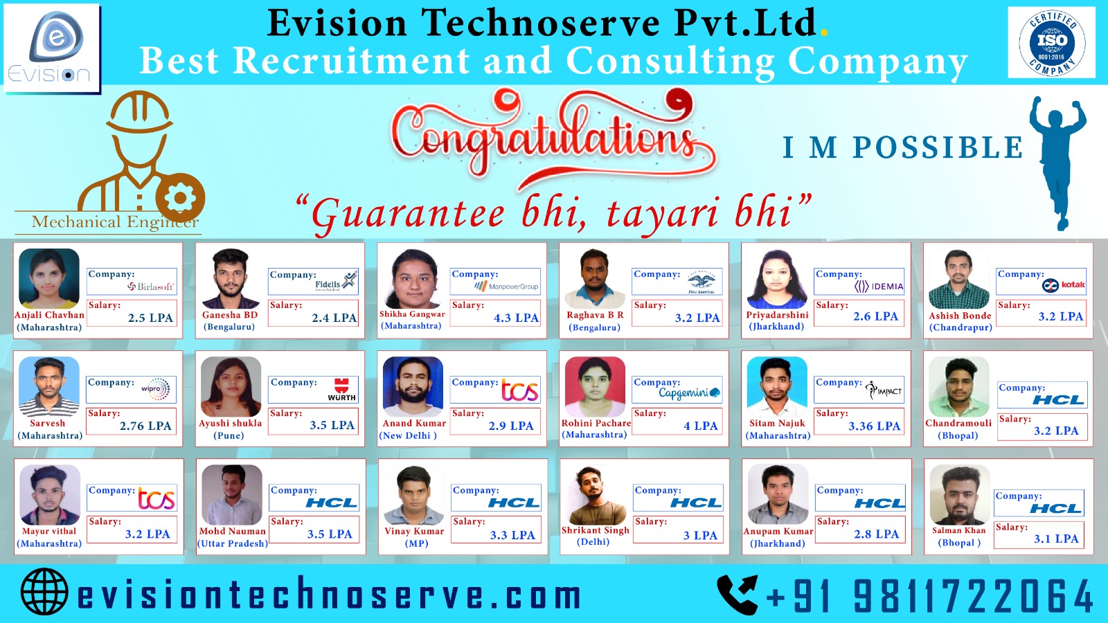 Hiring Be/B-Tech/ Diploma (ME, EEE, Civil)