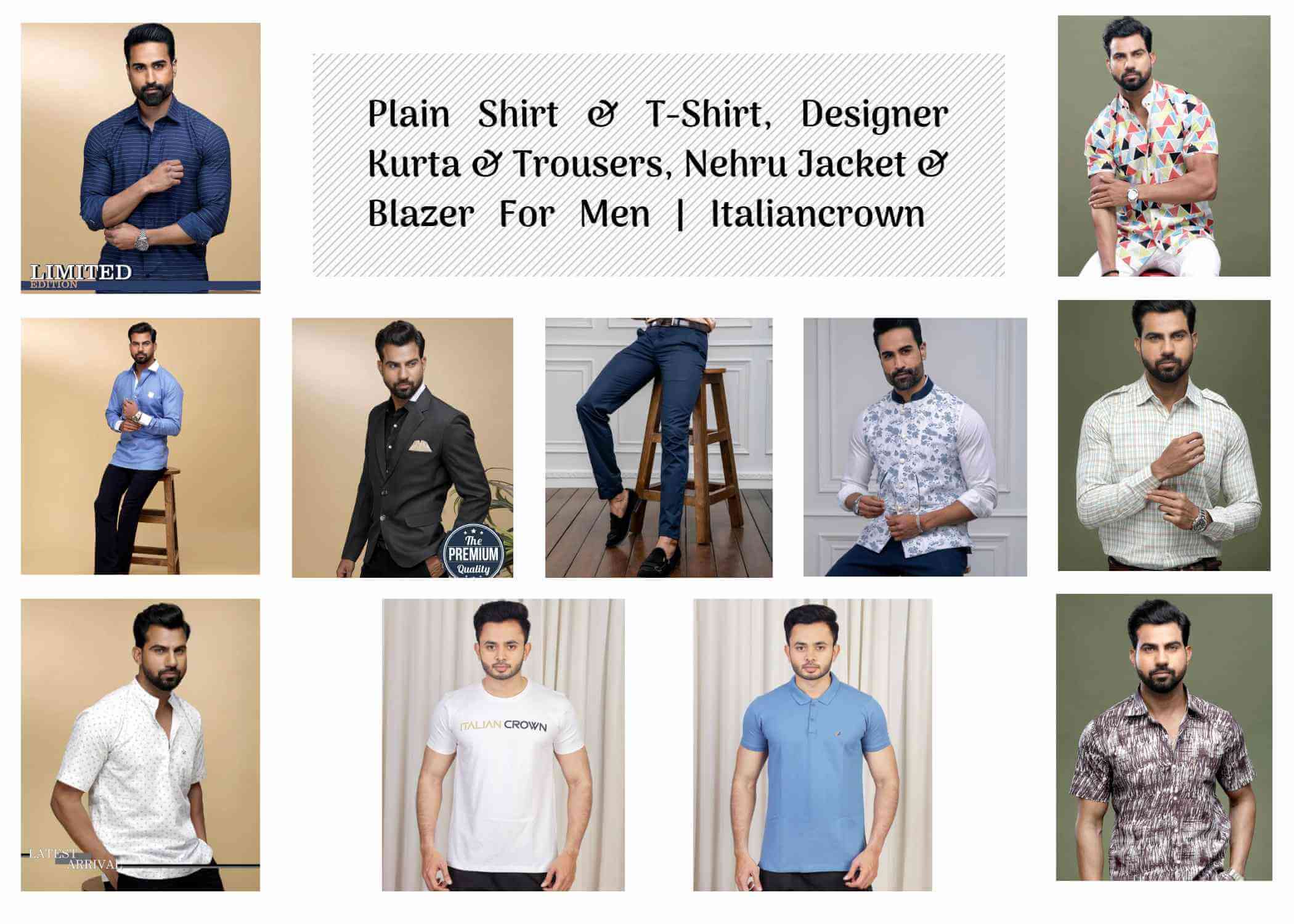 Mens Clothing: Shirts & T-Shirts, Designer Kurta & Trousers - ItaliancrownHome and LifestyleClothing - GarmentsGurgaonMaruti Udyog