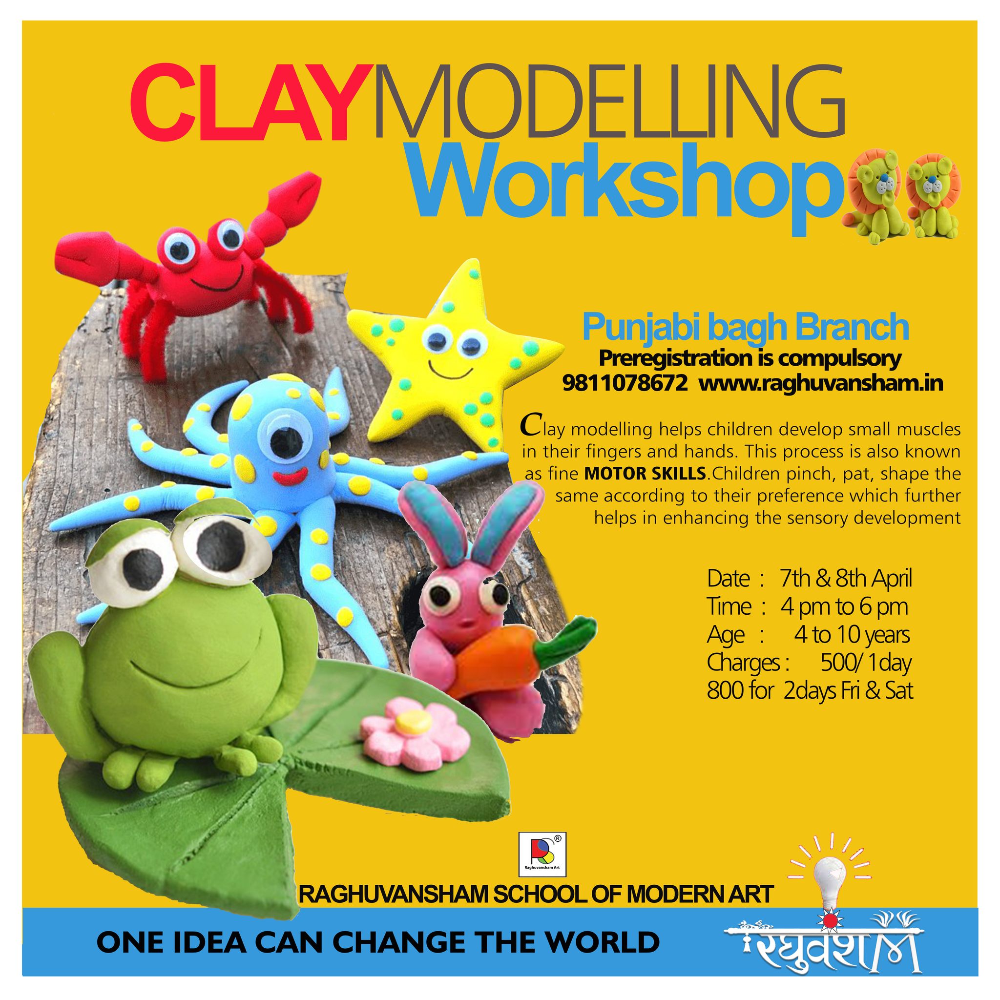 Clay Modelling WorkshopEducation and LearningWorkshopsWest DelhiPunjabi Bagh