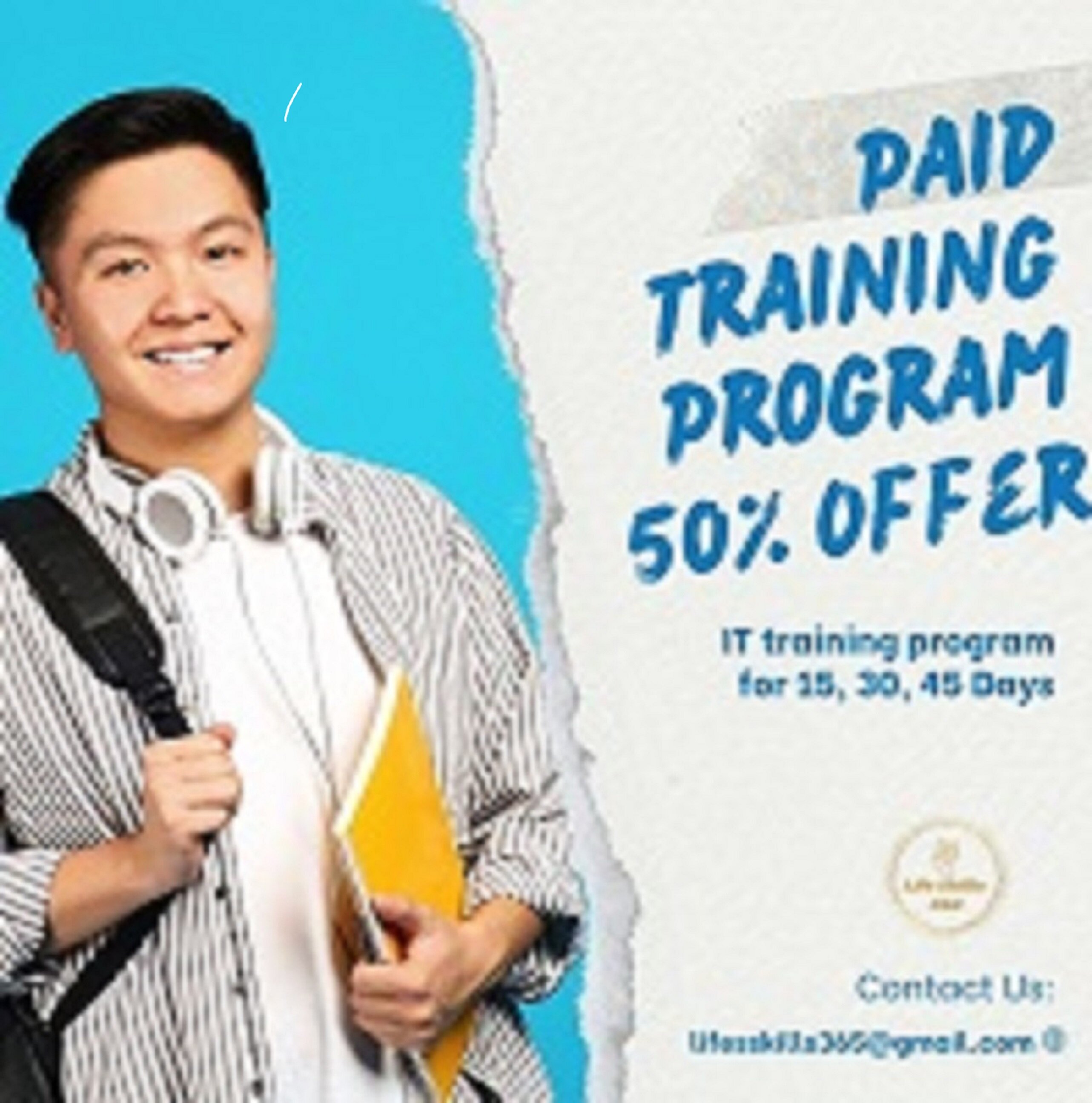 paid training program 50% offer it training program for 15, 30, 45 days