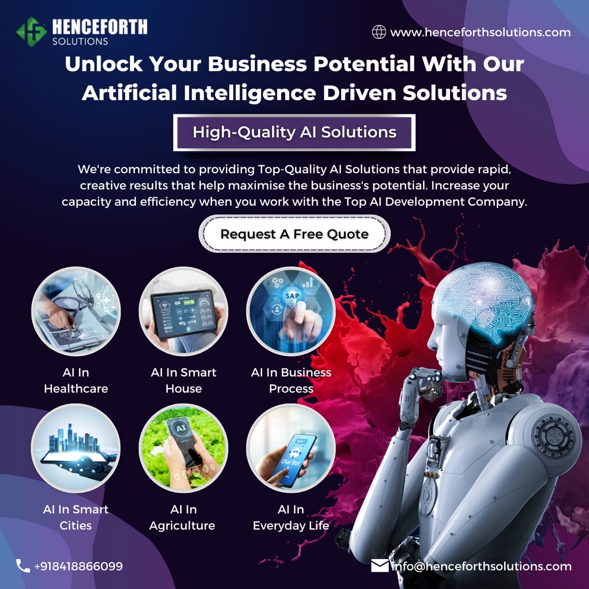 Best Artificial Intelligence Development Company | Henceforth SolutionsServicesEverything ElseAll Indiaother