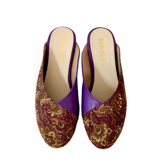 Buy Purp Slip On Print Flat Mules For Women at PAIO ShoesHome and LifestyleFashion AccessoriesAll Indiaother