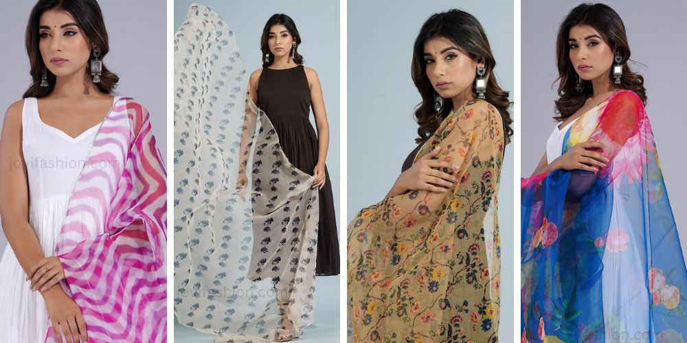 JOVI Fashion offers a New Style Organza Dupatta and Drape for Women.Buy and SellClothingNorth DelhiModel Town