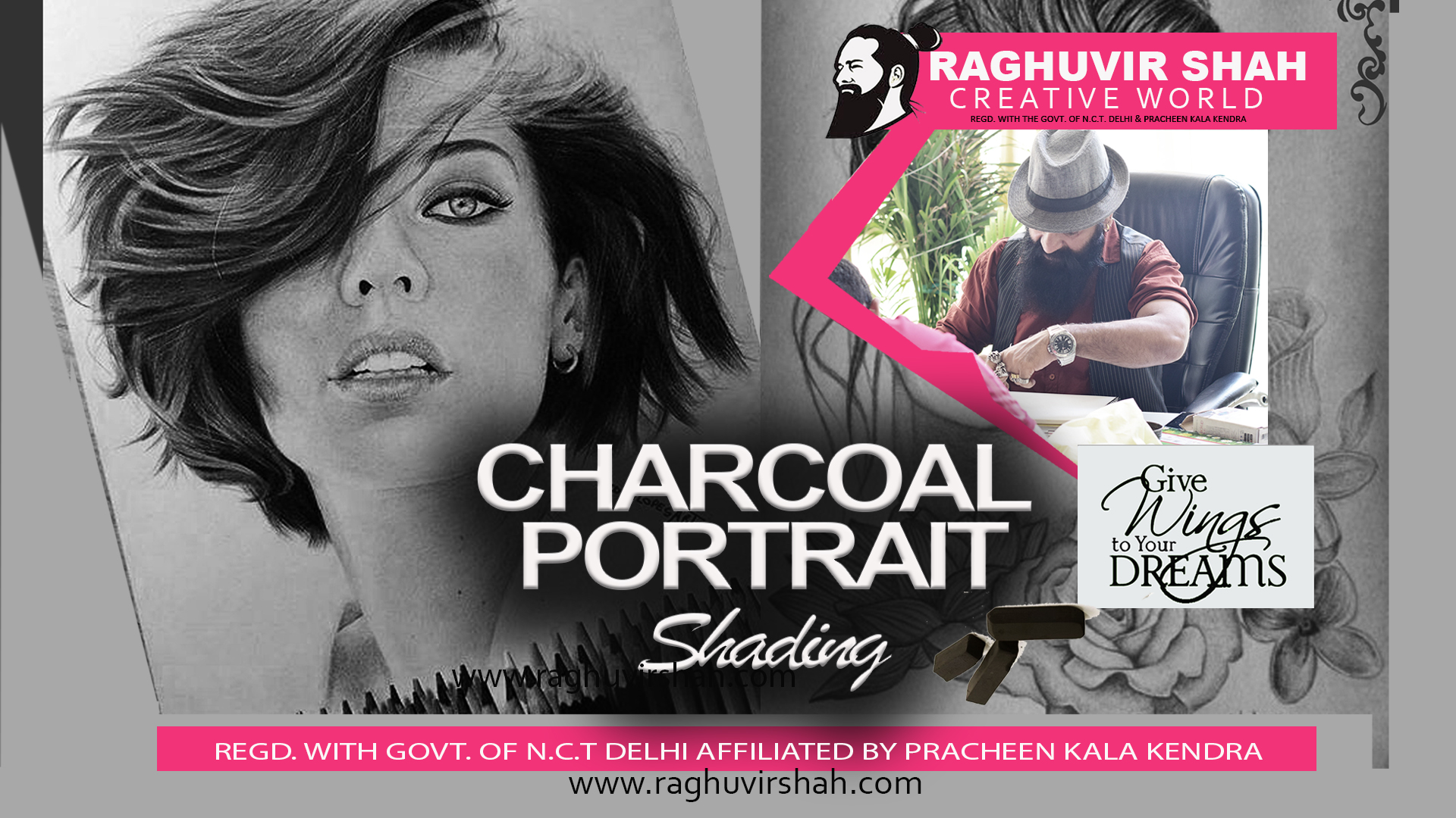 Charcoal Shading Portrait Technique at Raghuvir Shah Creative WorldEducation and LearningHobby ClassesWest DelhiPunjabi Bagh