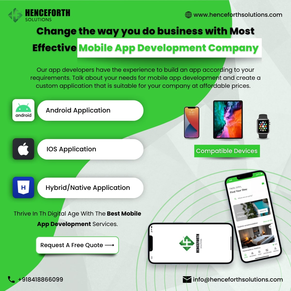 Best Web & Mobile App Development Company | Henceforth SolutionsServicesEverything ElseAll Indiaother
