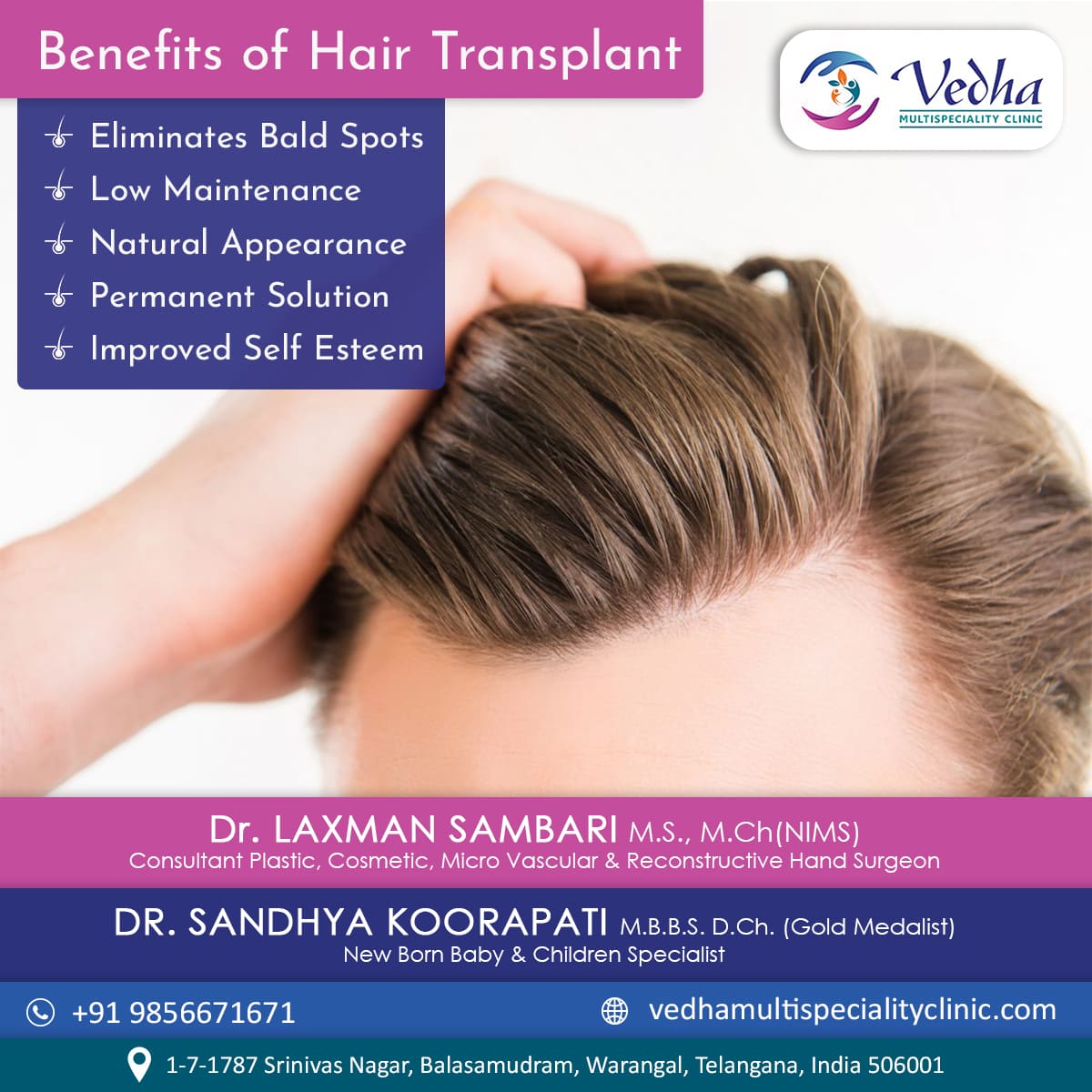 Hair Transplantation in Warangal, Best Hair Transplant Clinic in HanamkondaHealth and BeautyClinicsAll Indiaother